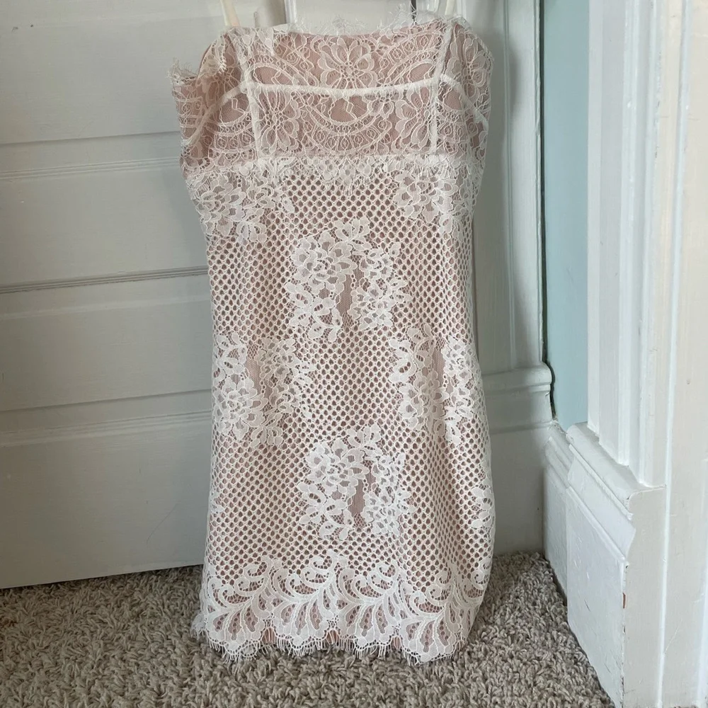 Revolve white lace mini dress - Picture 2 of 3